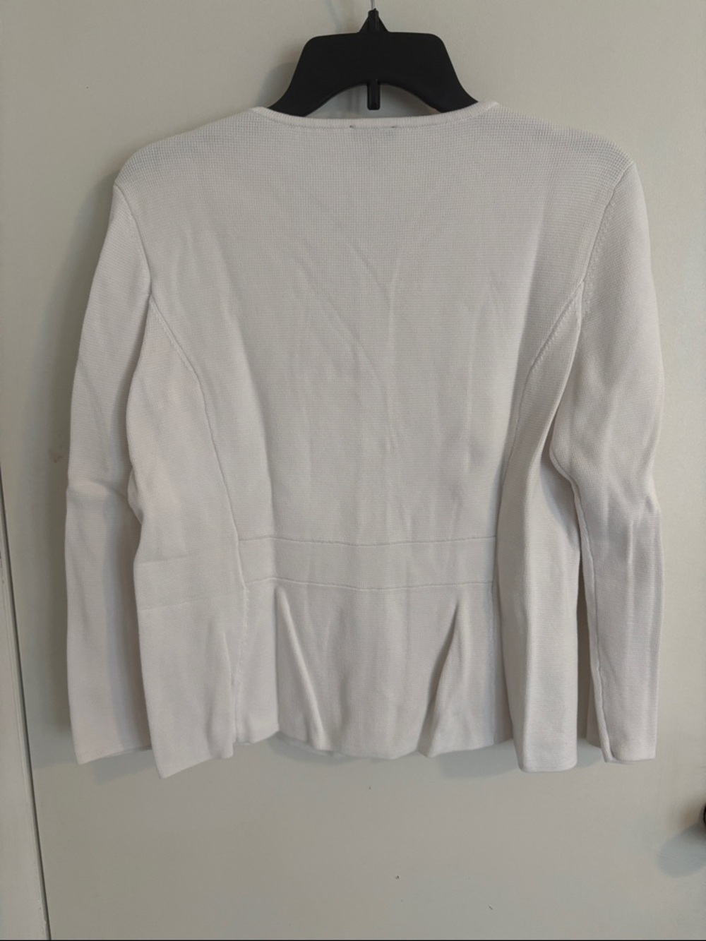 Talbots Ivory Ruffle Zip Front Cardigan - Picture 3 of 7